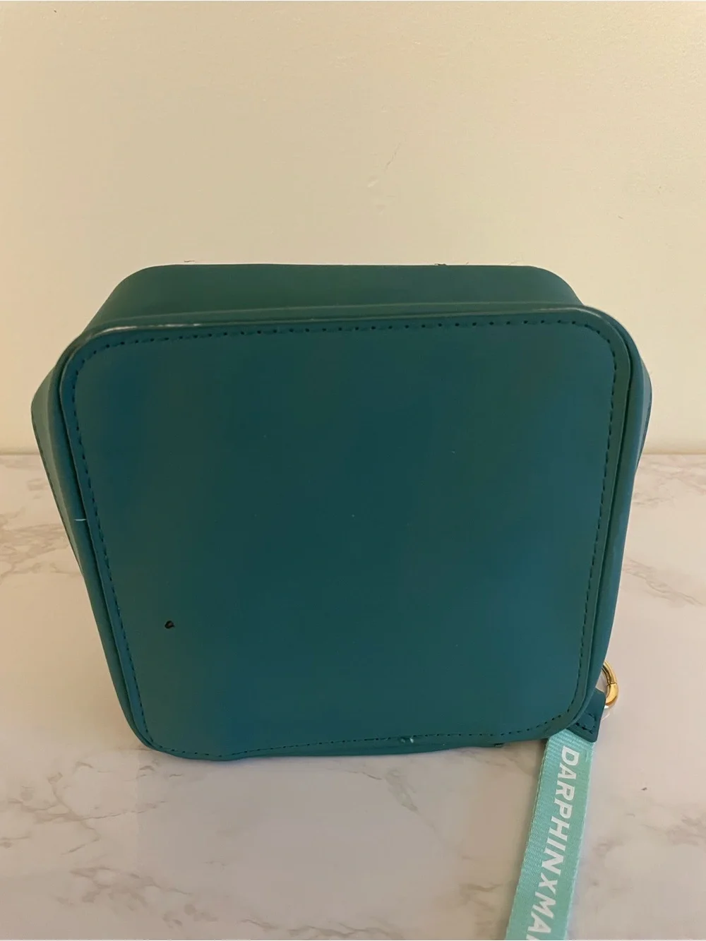 Paris Metro Floral Cosmetic Case in Teal with Wrist Strap
